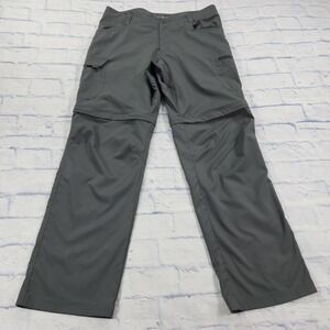 Columbia Pants MENS 36X32 Light Gray Silver Ridge Cargo Convertible Pants Hiking